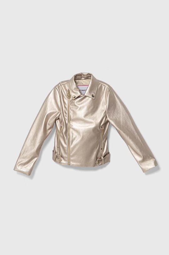 Dječja biker jakna Pinko Up bez tople podstave zlatna S4PIJGJK011