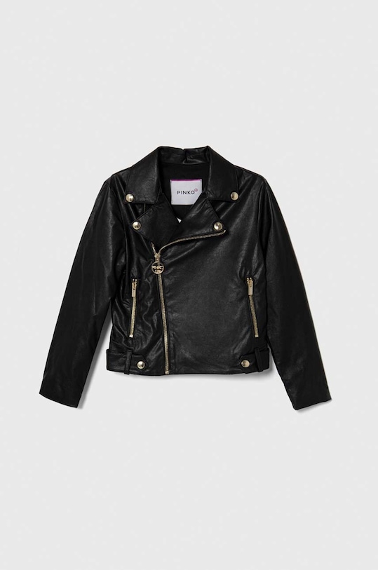 Pinko Up geaca ramones pentru copii cu captuseala negru S4PIJGJK034
