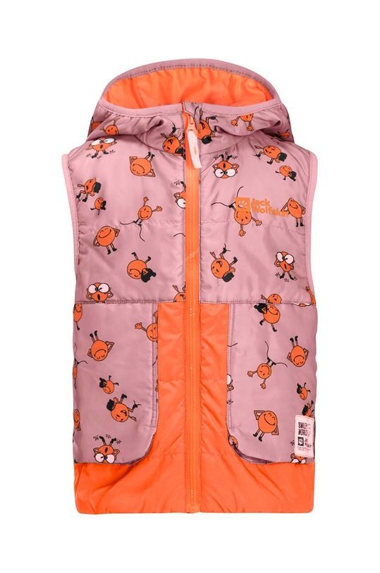 Jack Wolfskin vesta copii SMILEYWORLD AOP VEST cu captuseala roz 1610781.G.