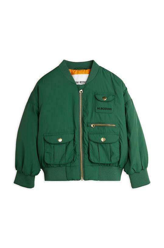 Dětská bomber bunda Mini Rodini Baseball přechodné zelená 2421010275