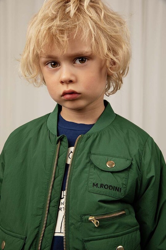Dětská bomber bunda Mini Rodini Baseball zelená 2421010275