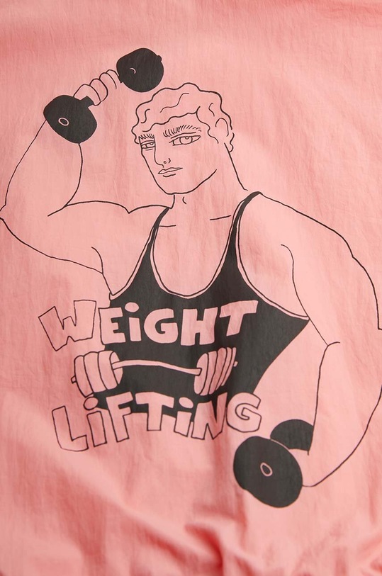 Detská bunda bomber Mini Rodini Weight lifting ružová 2421010328
