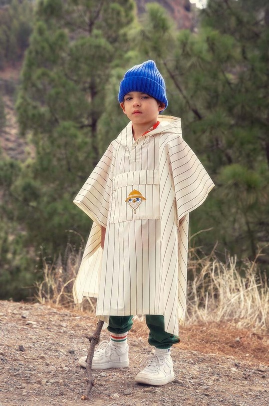 Mini Rodini poncho antipioggia per bambini Owl transitorio bianco 2421010411