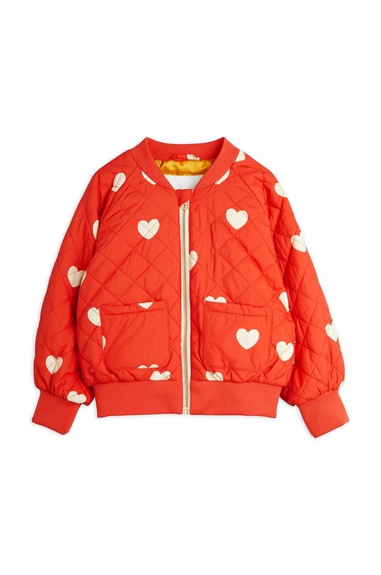 Mini Rodini kurtka bomber dziecięca Hearts bez kaptura czerwony 2421010742
