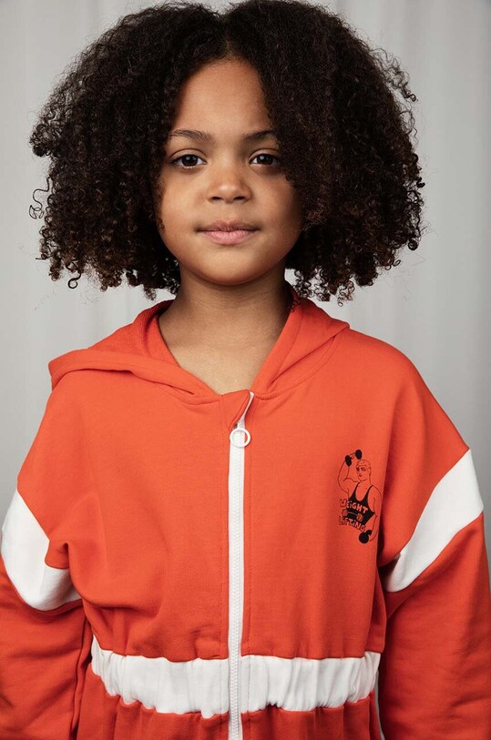 Mini Rodini salopetă din bumbac pentru copii Weight lifting 2425011242 rosu