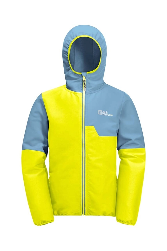 Jack Wolfskin geaca de ploaie copii TURBULENCE cu captuseala galben 1610661.116.152