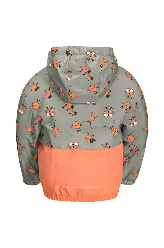 Jack Wolfskin kurtka przeciwdeszczowa dziecięca SMILEYWORLD AOP 1610771. szary SS24