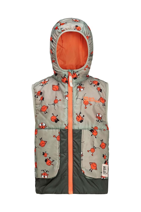 CHLAPEC Dětská vesta Jack Wolfskin SMILEYWORLD AOP VEST 1610781. šedá