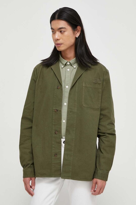 Джинсова сорочка Les Deux casual зелений LDM410174