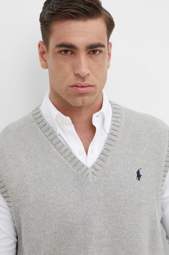 Polo Ralph Lauren kamizelka bawełniana szary 710A33366