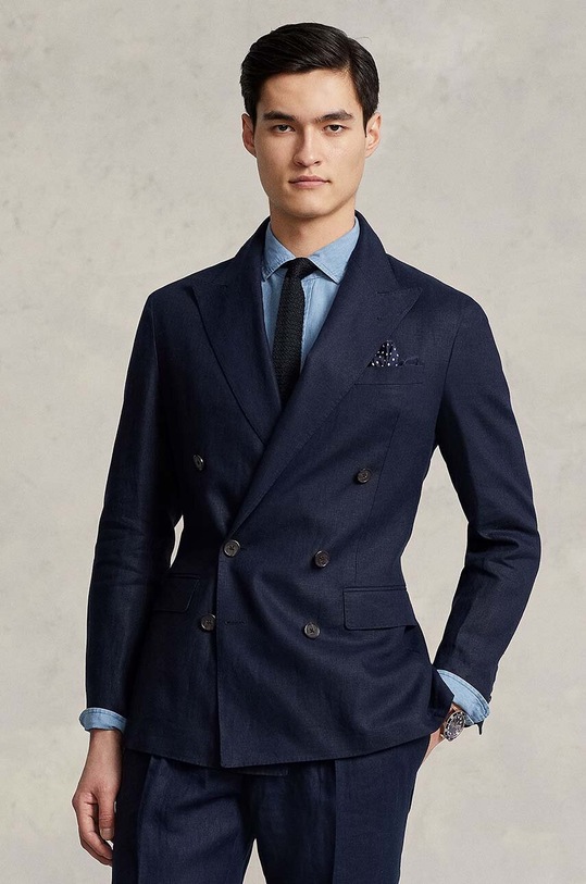 Plátěná bunda Polo Ralph Lauren hladký námořnická modř 715836549
