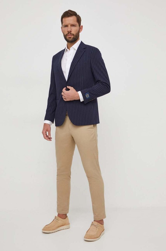 Polo Ralph Lauren blézer gyapjú keverékből 715927436 sötétkék SS24