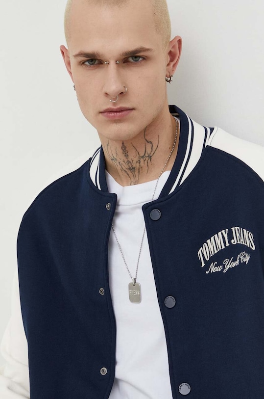 Tommy Jeans bluza bawełniana granatowy DM0DM18400