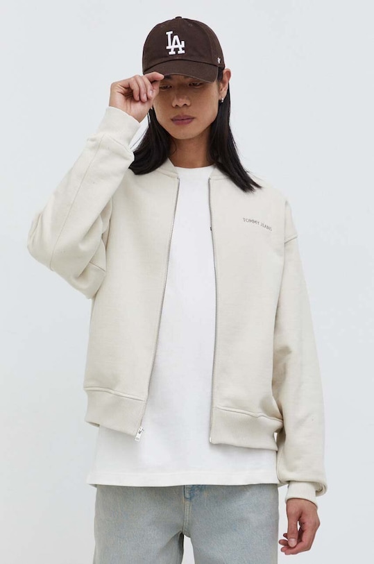 Tommy Jeans bluza bawełniana bawełna beżowy DM0DM18406