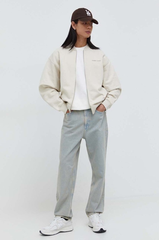 Tommy Jeans bluza bawełniana DM0DM18406 beżowy SS24