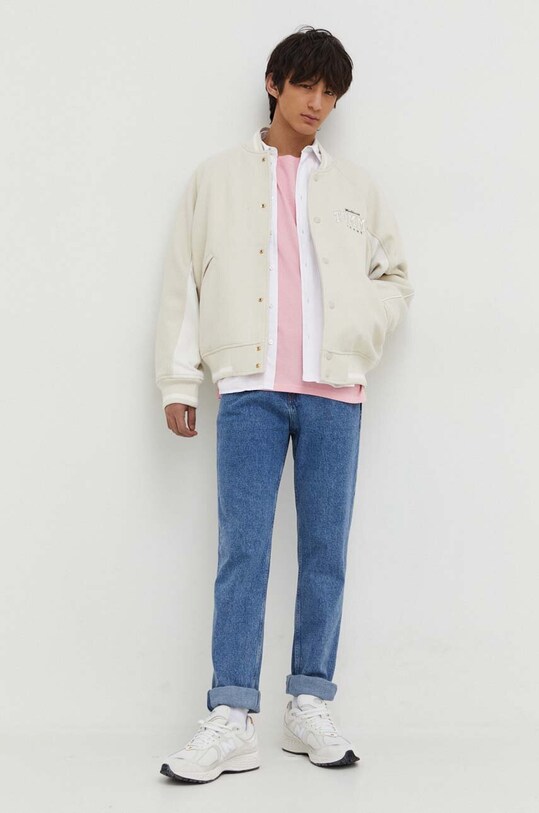 Куртка-бомбер с примесью шерсти Tommy Jeans DM0DM17884 бежевый SS24