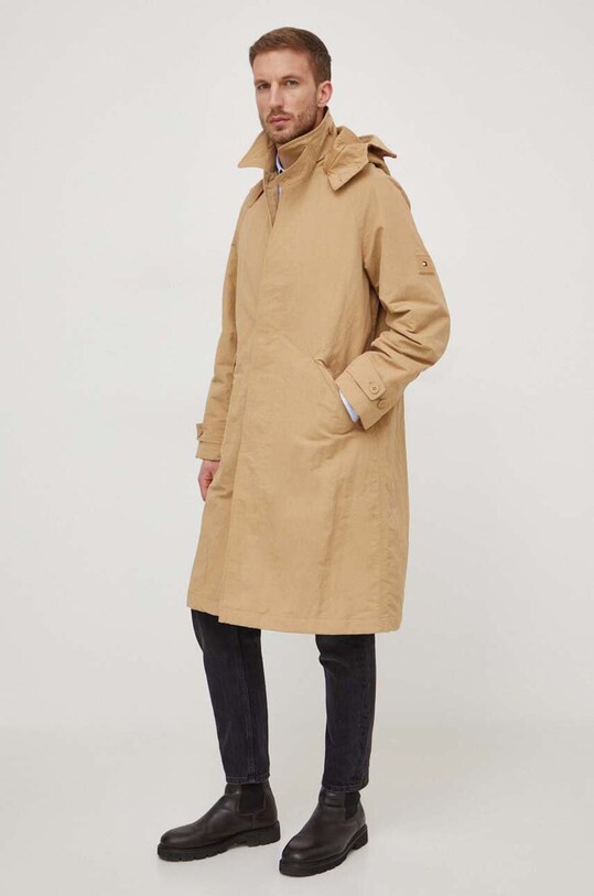 Bunda Tommy Hilfiger nezateplené béžová MW0MW33745