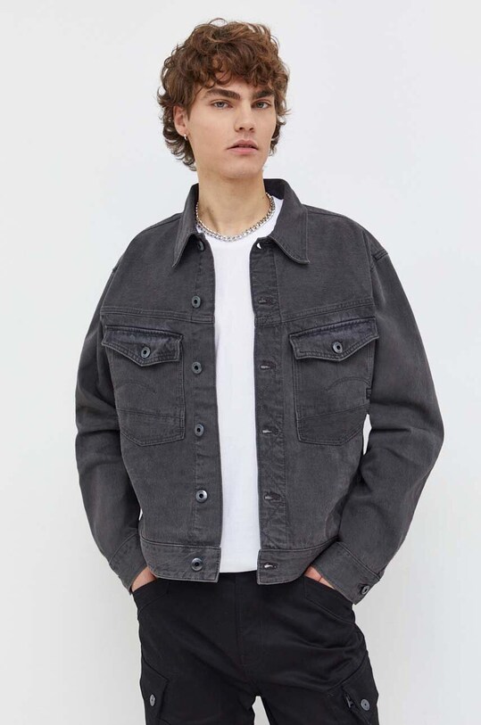 G-Star geacă din denim necaptusit gri D23593.D182