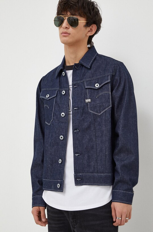 G-Star geacă din denim necaptusit bleumarin D23957.D443