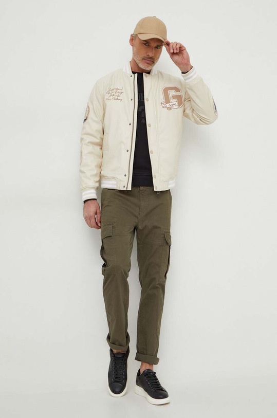 Guess kurtka bomber VARSITY M4RL11.WFWI0 beżowy SS24