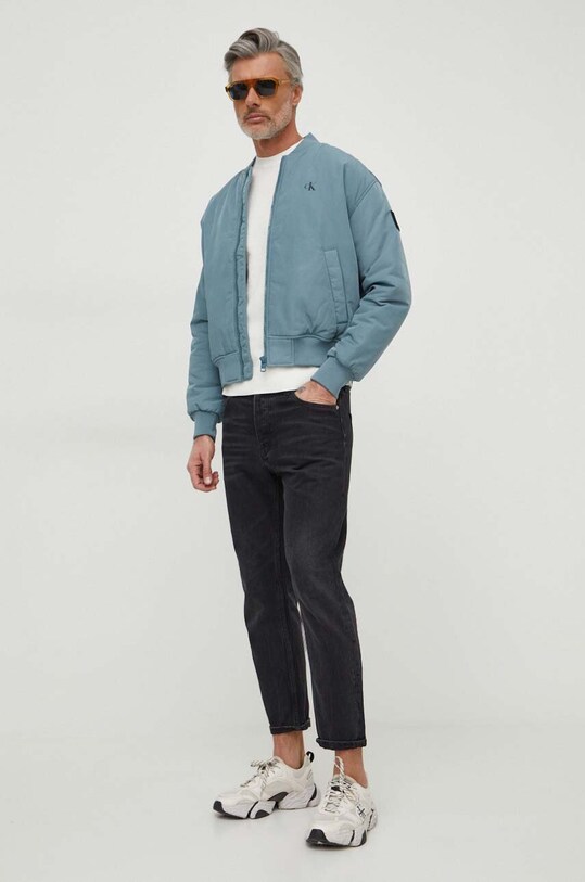 Calvin Klein Jeans kurtka bomber J30J324657 niebieski SS24