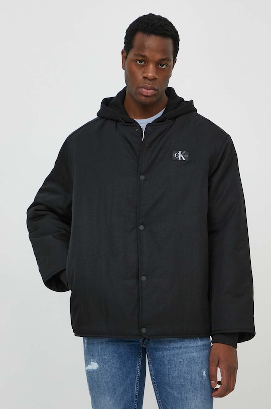 Bunda Calvin Klein Jeans oversize čierna J30J325290