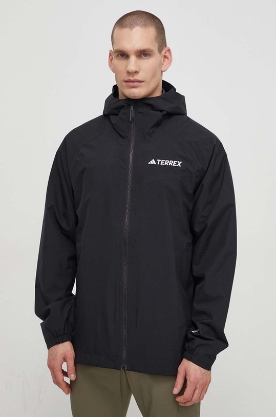 Дождевик adidas TERREX Multi 2L RAIN.RDY с капюшоном чёрный IP1435
