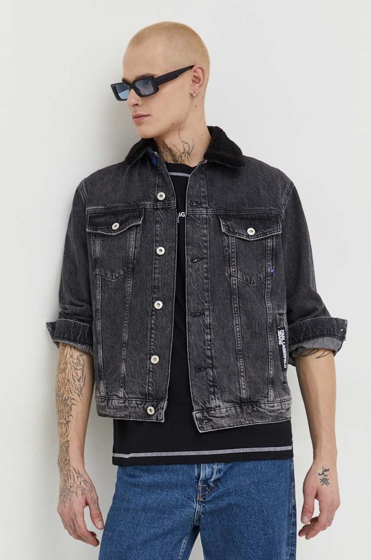 Džínová bunda Karl Lagerfeld Jeans riflovina černá 240D1400