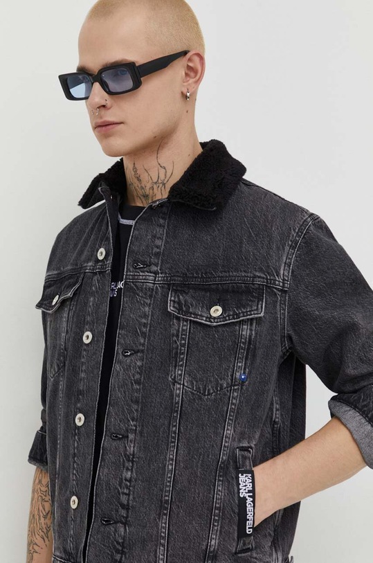 Džínová bunda Karl Lagerfeld Jeans černá 240D1400