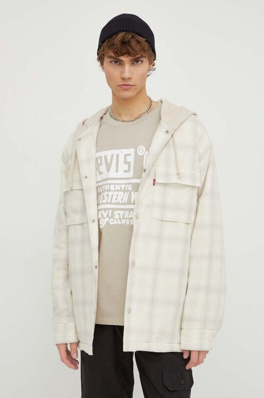 Bavlnená bunda Levi's nezateplené béžová A7264