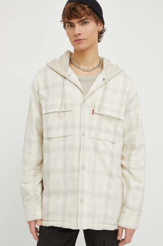 Bavlnená bunda Levi's béžová A7264
