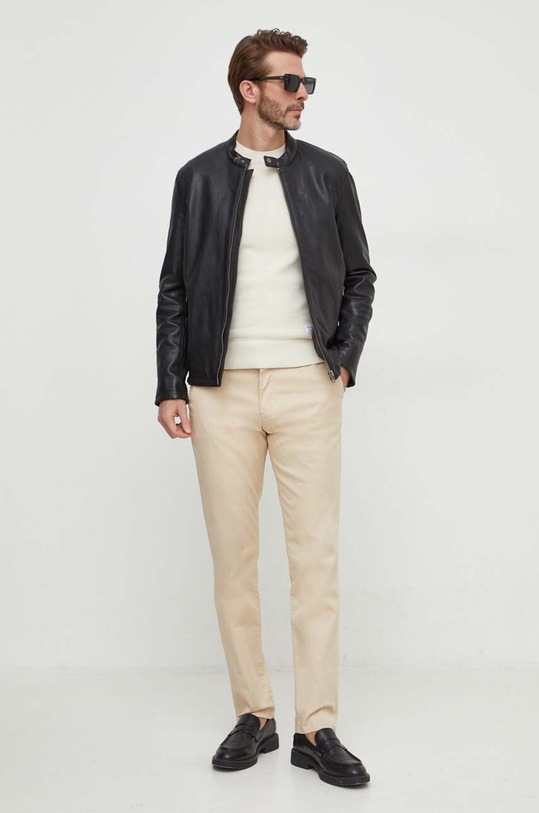 Pepe Jeans geaca de piele PM402878 negru SS24