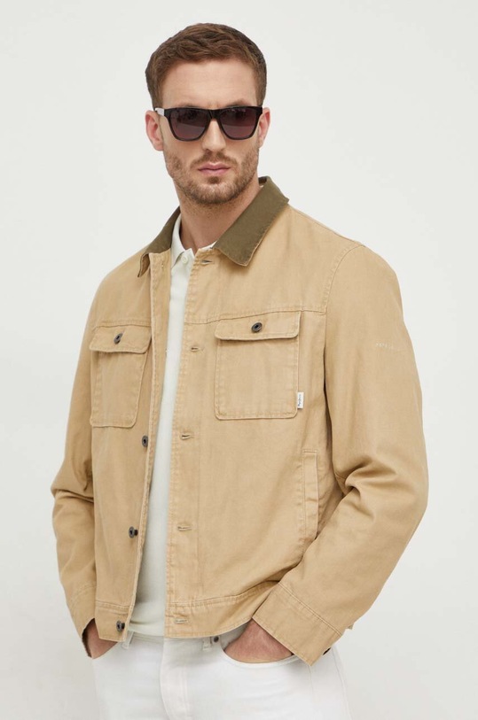 Pepe Jeans kurtka jeansowa VALTARI PM402879 beżowy SS24