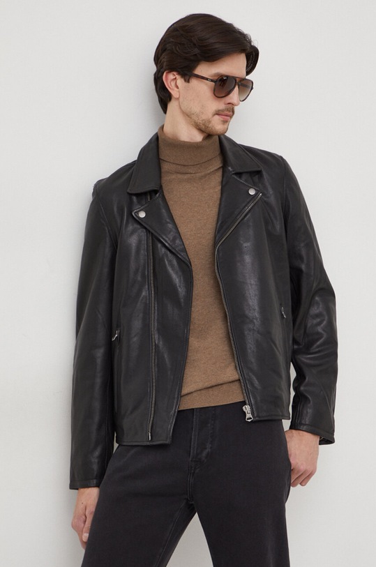 Pepe Jeans geaca de piele Valen cu captuseala negru PM402881