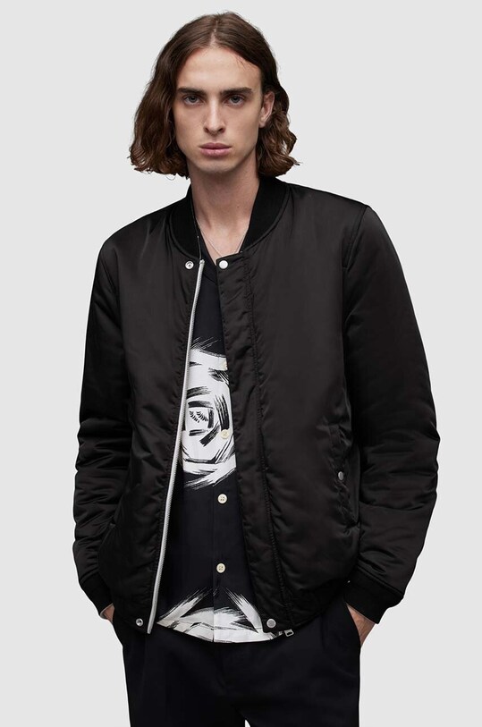 Двусторонняя куртка-бомбер AllSaints Eris с подкладкой чёрный MJ171Z