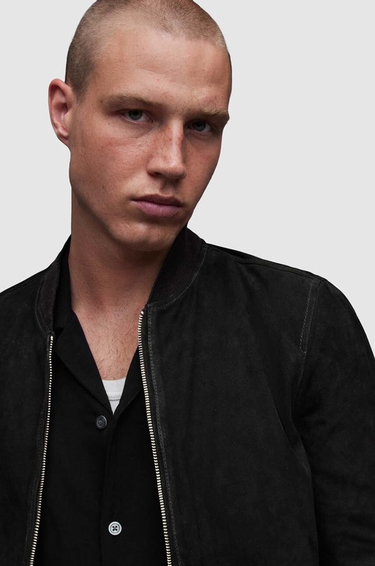 AllSaints kurtka bomber zamszowa Ronan ML075U czarny SS24