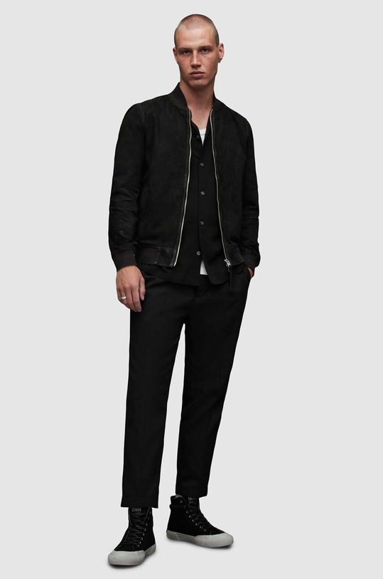 AllSaints kurtka bomber zamszowa Ronan ML075U czarny