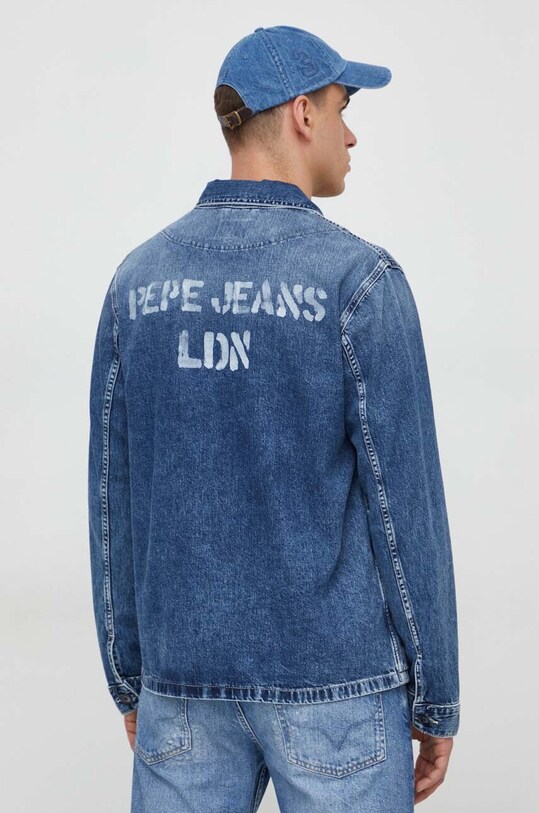 Îmbrăcăminte Pepe Jeans geacă din denim Luka Stencil PM402886 albastru