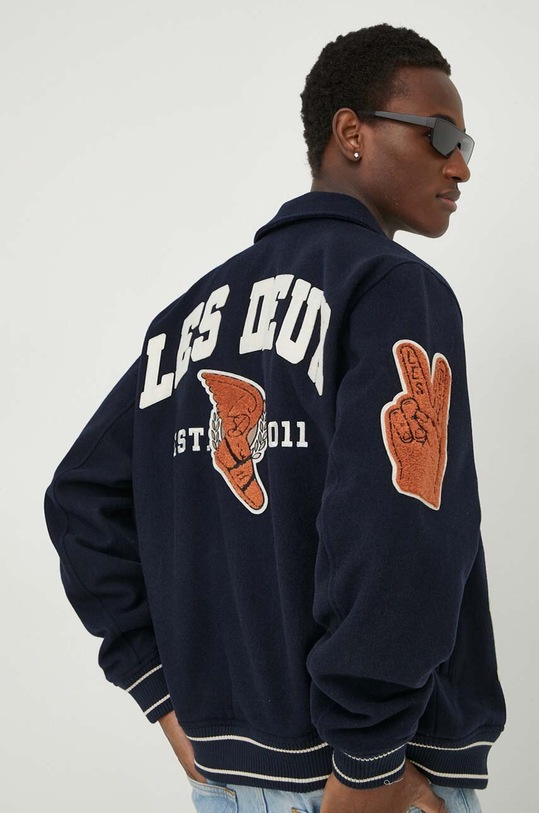 Вълнено яке Les Deux без качулка тъмносин LDM610135