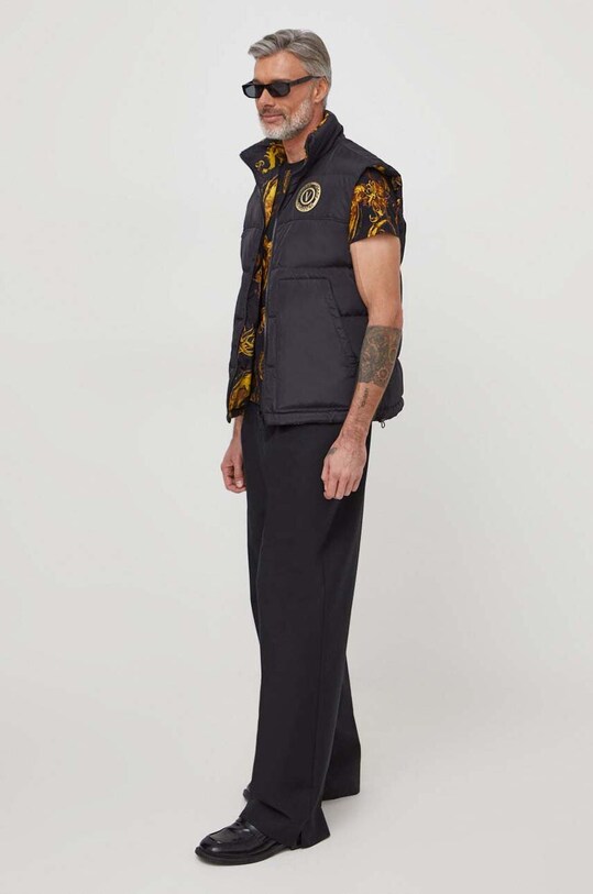 Ρούχα Αναστρέψιμο γιλέκο με πούπουλα Versace Jeans Couture 76GAU422 μαύρο