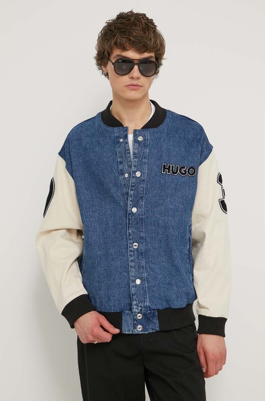 Τζιν μπουφάν bomber Hugo Blue χωρίς κουκούλα μπλε 50511551