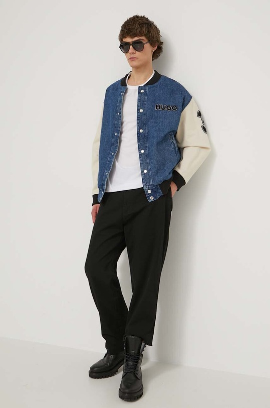 Τζιν μπουφάν bomber Hugo Blue 50511551 μπλε SS24
