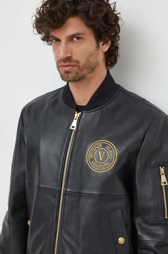 Versace Jeans Couture kurtka skórzana 76GAVP06.CPPS3 czarny SS24