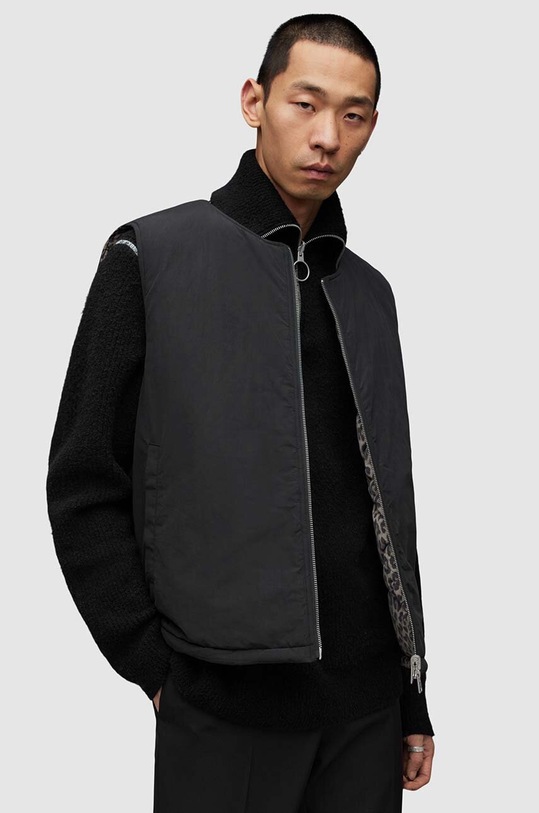 Oboustranná vesta AllSaints Underground s podšívkou černá MJ200Z