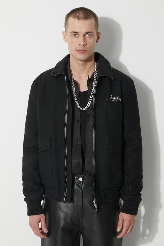 Filling Pieces giacca in lana transitorio nero 78634101861