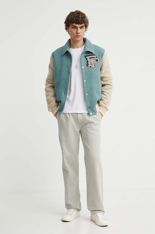 Шерстяная куртка-бомбер Filling Pieces 78616981033 зелёный SS24