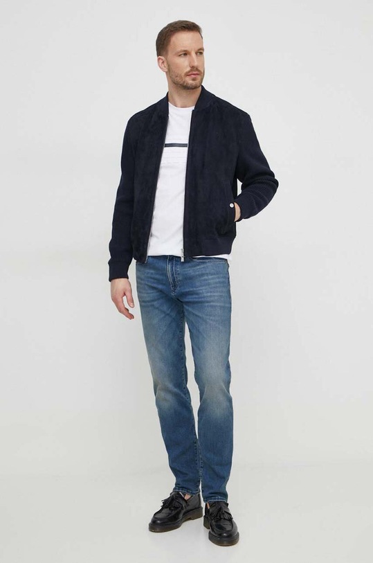 BOSS kurtka zamszowa 50510165 granatowy SS24