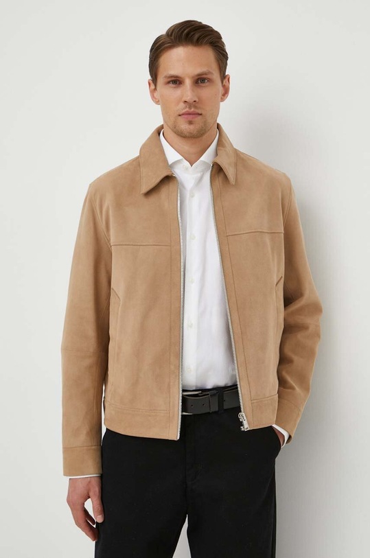 BOSS kurtka zamszowa nieocieplane beżowy 50510178