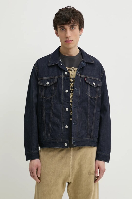 Levi's geaca jeans necaptusit bleumarin 72334