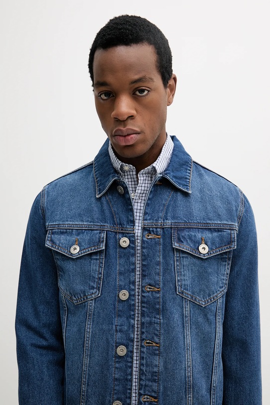 Rifľová bunda United Colors of Benetton tmavomodrá 2IPC53GV8